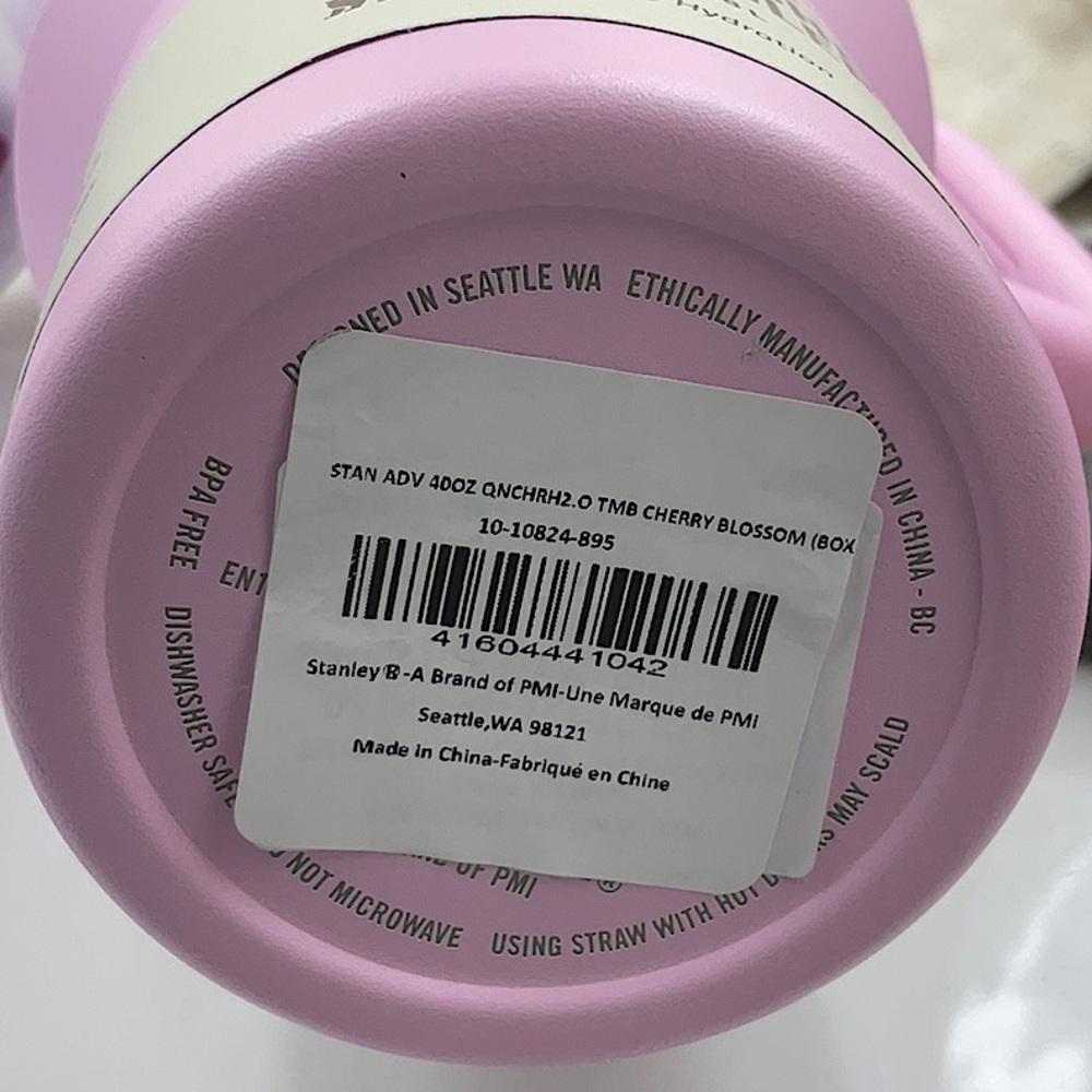 Brand New Stanley 40oz Quencher H2.0 Tumbler Cherry Blossom Pink - Picture 10 of 10